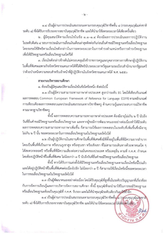 ว 4/2564 การลดระยะเวลาตามเงื่อนไขคุณสมบัติ ก.ค.ศ. เปิด 3 เงื่อนไข ลดเวลาขอวิทยฐานะ