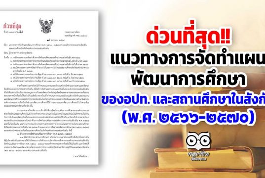 แนวทางการจัดทำแผนพัฒนาการศึกษา (พ.ศ. ๒๕๖๖-๒๕๗๐) ขององค์กรปกครองส่วนท้องถิ่นและสถานศึกษาในสังกัดองค์กรปกครองส่วนท้องถิ่น