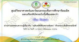แบบทดสอบออนไลน์ เรื่อง "จุลินทรีย์สังเคราะห์แสง" ผ่านเกณฑ์ 80% รับเกียรติบัตรได้ที่อีเมลที่ท่านลงทะเบียน โดย ศูนย์วิทยาศาสตร์และวัฒนธรรมเพื่อการศึกษาร้อยเอ็ด
