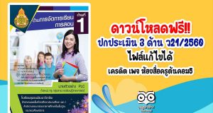 ดาวน์โหลดฟรี!! ปกประเมิน 3 ด้าน ตาม ว21/2560 ไฟล์แก้ไขได้ เครดิต เพจ ห้องสื่อครูต้นคอม5