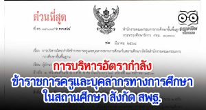 การบริหารอัตรากำลังข้าราชการครูและบุคลากรทางการศึกษาในสถานศึกษา สังกัด สพฐ.