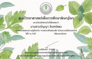 แบบทดสอบออนไลน์ เรื่อง “การดำรงชีวิตของพืช” ผ่านเกณฑ์ 80% รับเกียรติบัตรได้ที่ E-Mail โดยศูนย์วิทยาศาสตร์เพื่อการศึกษาพิษณุโลก