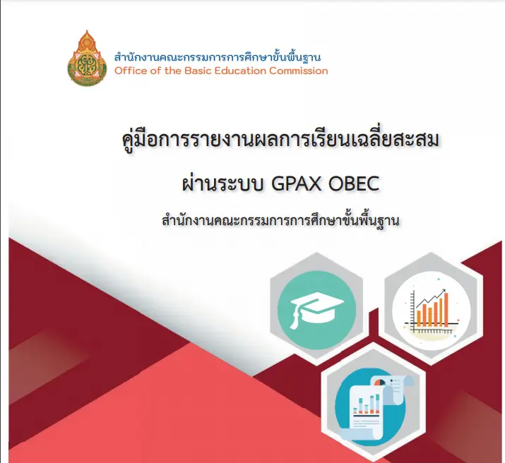 คู่มือการรายงานผลการเรียนเฉลี่ยสะสม ผ่านระบบ GPAX OBEC โดยสำนักทดสอบทางการศึกษา สพฐ.