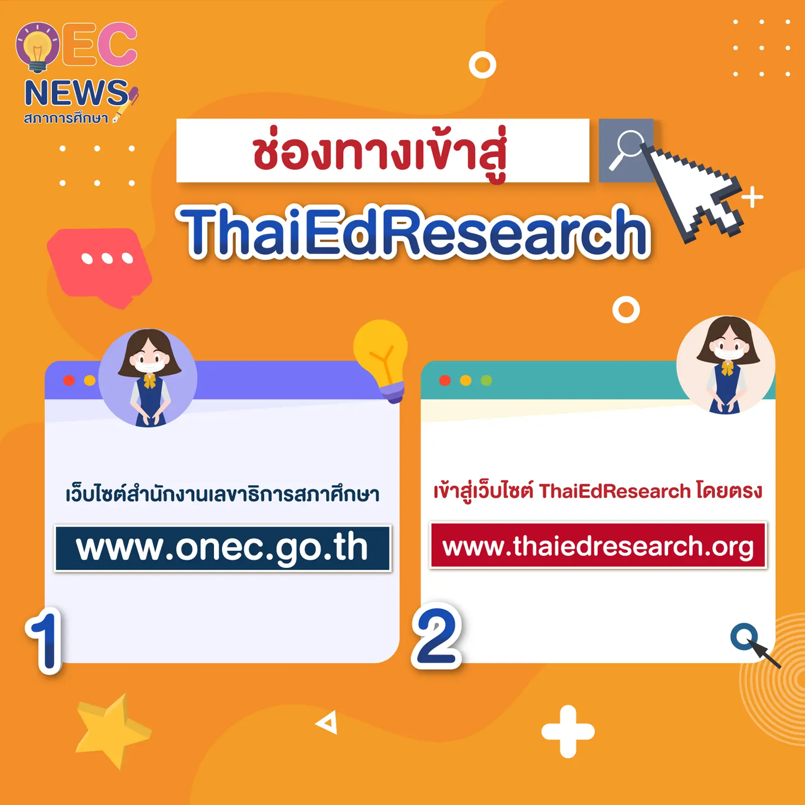 ช่องทางเข้าสู่ ThaiEdResearch 