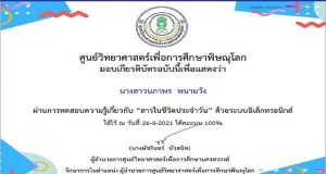 ทดสอบออนไลน์ เรื่อง สารในชีวิตประจำวัน ตอบคำถามถูกร้อยละ 80 ขึ้นไป รับเกียรติบัตรได้ที่ E-Mail โดยศูนย์วิทยาศาสตร์เพื่อการศึกษาพิษณุโลก