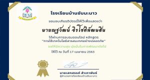 แบบทดสอบออนไลน์ เรื่อง การใช้เทคโนโลยีสารสนเทศอย่างปลอดภัย ผ่านเกณฑ์ รับเกียรติบัตรออนไลน์ โดยโรงเรียนบ้านซับมะนาว