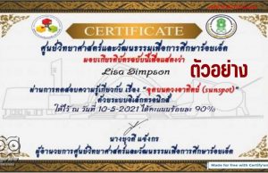 แบบทดสอบออนไลน์​ เรื่อง จุดบนดวงอาทิตย์​ sunspot ผ่านเกณฑ์ร้อยละ 80 รับเกียรติบัตรได้ที่อีเมลล์ โดยศูนย์วิทยาศาสตร์และวัฒนธรรมเพื่อการศึกษาร้อยเอ็ด