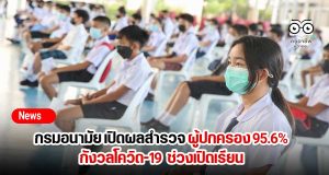 กรมอนามัย เปิดผลสำรวจ ชี้ผู้ปกครอง 95.6% กังวลโควิด-19 ช่วงเปิดเรียน