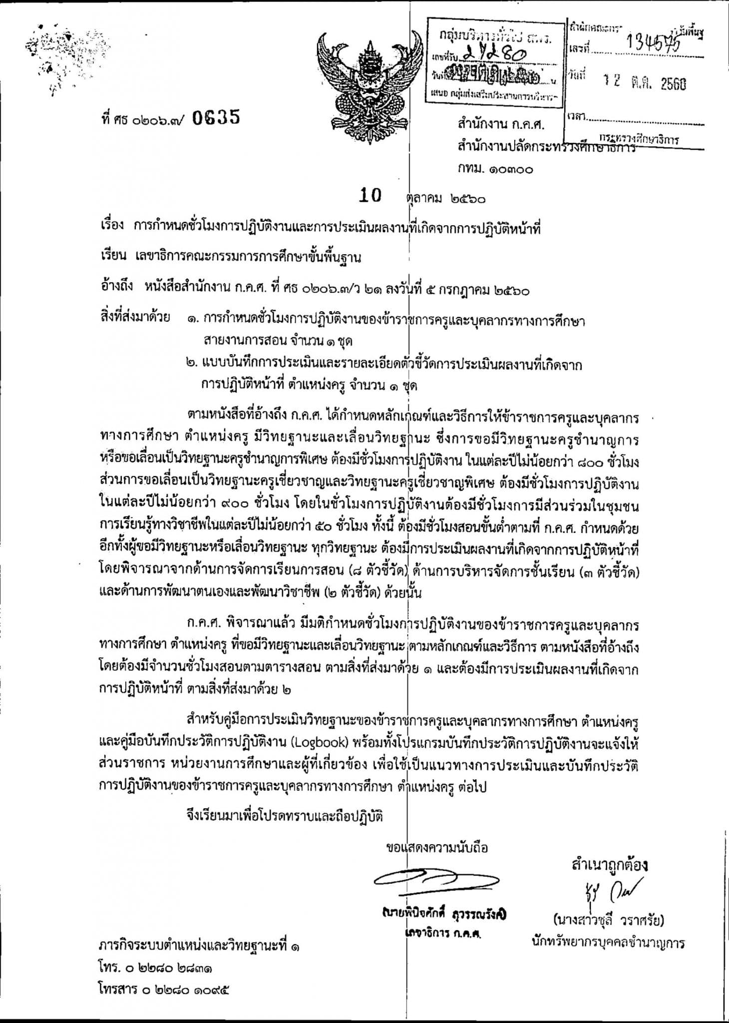 เช็คด่วน!! ก.ค.ศ.ได้กำหนด จำนวนชั่วโมงสอน ต่อสัปดาห์ ของครู สังกัดสพฐ.