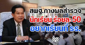 สพฐ.สำรวจพบเด็กนักเรียน ร้อยละ 50 อยากเรียนที่ รร.
