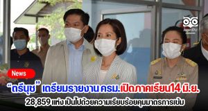 ตรีนุช เตรียมรายงาน ครม.เปิดภาคเรียน14 มิ.ย. 28,859 แห่ง เป็นไปด้วยความเรียบร้อยคุมมาตรการเข้ม