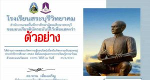 กิจกรรมการทดสอบความรู้ เกี่ยวกับวันสุนทรภู่ แบบทดสอบมี ๒๐ ข้อ หากตอบคำถามถูก ๑๖ ข้อขึ้นไป จะได้รับเกียรติบัตรทางอีเมล โดยโรงเรียนสระบุรีวิทยาคม