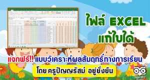 แจกฟรี!! เผยแพร่แบบวิเคราะห์​ผลสัมฤทธิ์​ทางการเรียน โดย ครูปัญญรัสม์ อยู่ยั่งยืน โรงเรียนตาคลีประชาสรรค์