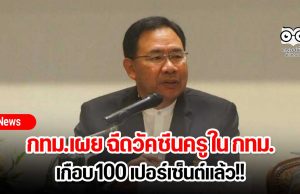 กทม.เผย ฉีดวัคซีนครู ใน กทม. เกือบ 100 เปอร์เซ็นต์