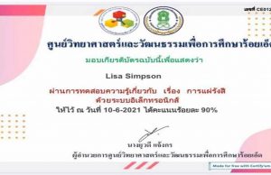 แบบทดสอบออนไลน์ เรื่อง การแผ่รังสี ผ่านเกณฑ์ 80% รับเกียรติบัตรได้ที่อีเมล โดยศูนย์วิทยาศาสตร์และวัฒนธรรมเพื่อการศึกษาร้อยเอ็ด