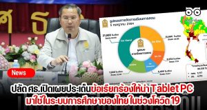 ปลัด ศธ.เปิดเผยประเด็นข้อเรียกร้องให้นำ Tablet PC มาใช้ในระบบการศึกษาของไทย ในช่วงโควิด 19