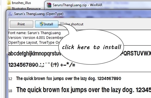 วิธีติดตั้งฟอนต์ลงเครื่อง 
ที่มาภาพ : https://www.f0nt.com