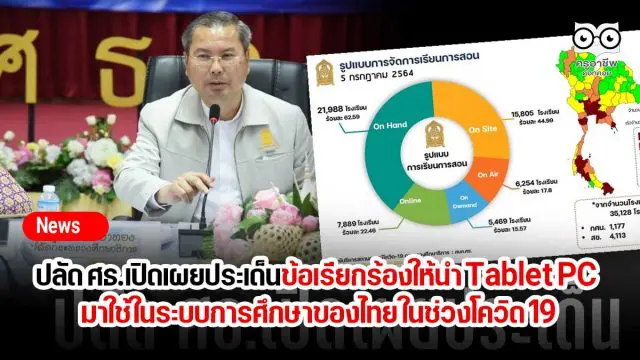 ปลัด ศธ.เปิดเผยประเด็นข้อเรียกร้องให้นำ Tablet PC มาใช้ในระบบการศึกษาของไทย ในช่วงโควิด 19