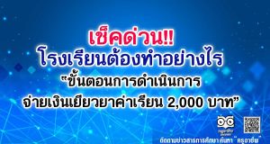 เช็คด่วน!! โรงเรียนต้องทำอย่างไร ขั้นตอนการดำเนินการจ่ายเงินเยียวยาค่าเรียน 2000 บาท