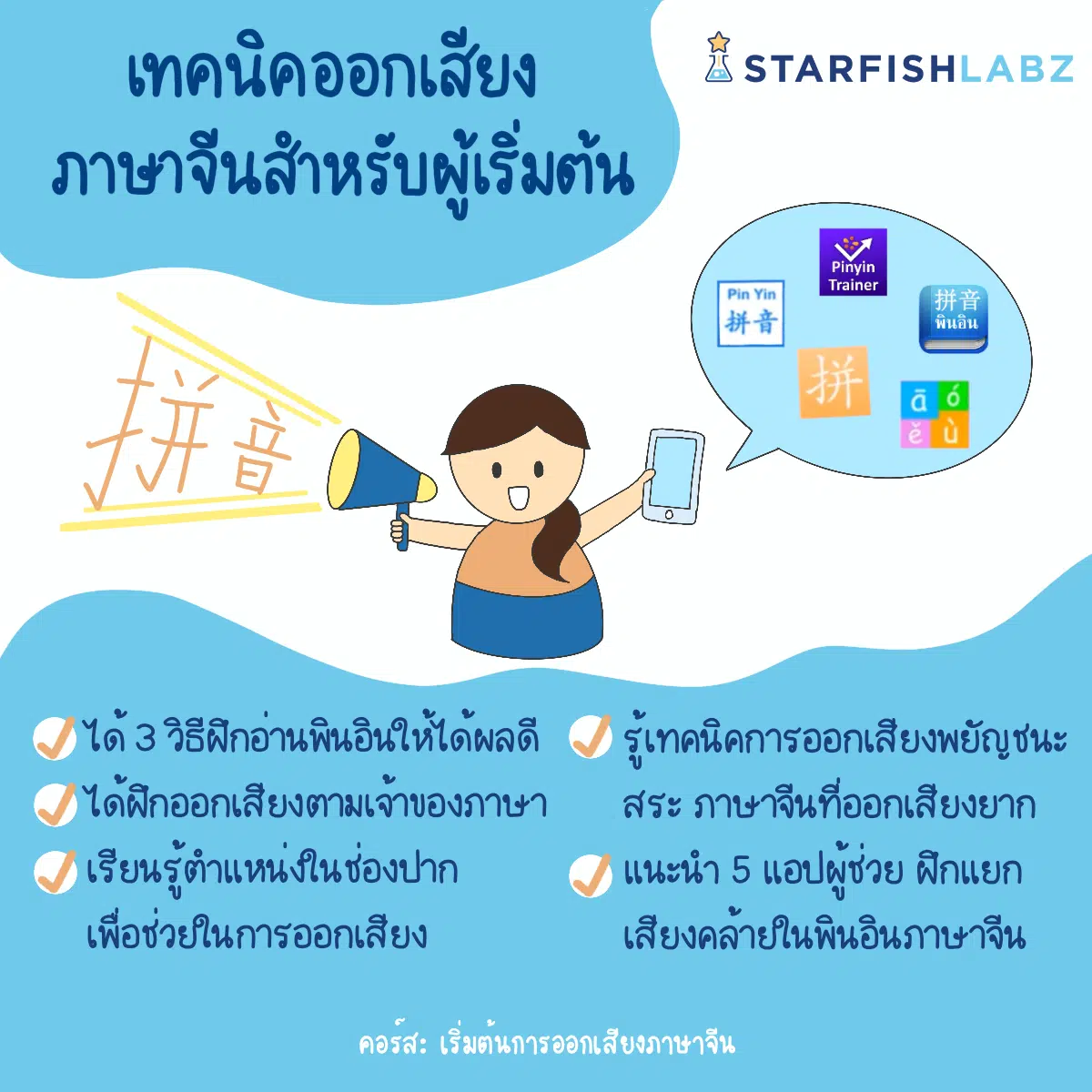 "เริ่มต้นออกเสียงภาษาจีน"คลิกเรียนที่นี่ https://bit.ly/3Aus9Fh