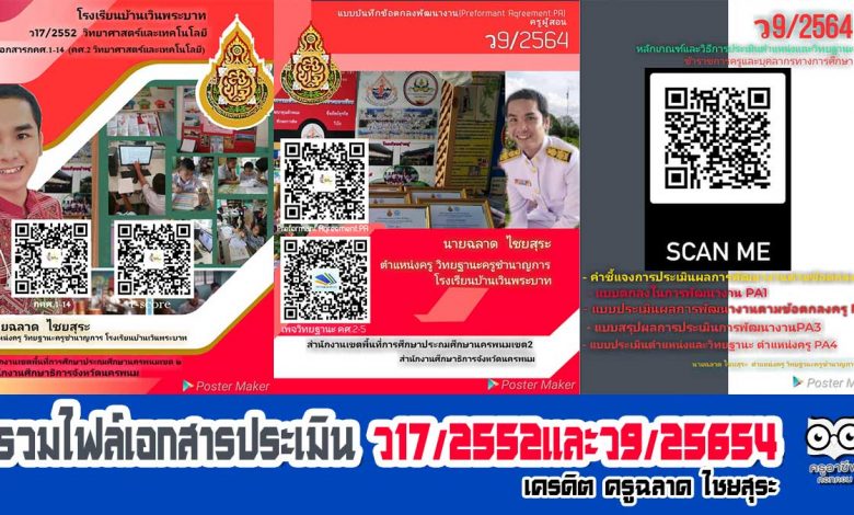 แจกฟรี!! รวมไฟล์เอกสารประเมิน ว17/2552และว9/25654 เครดิต ครูฉลาด ไชยสุระ