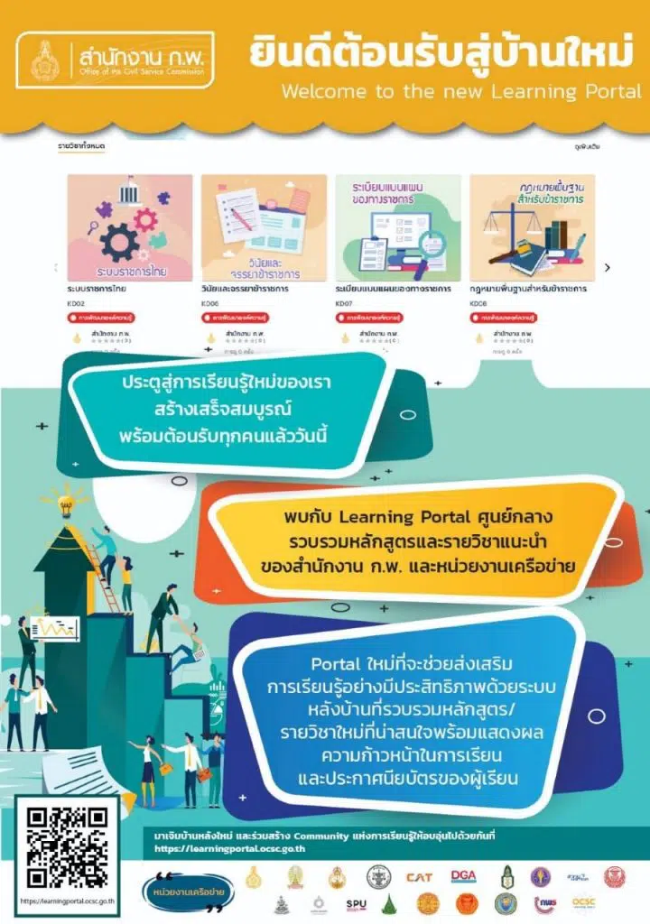 สำนักงาน ก.พ. เปิดอบรมออนไลน์ มากกว่า 100 วิชา ผ่านระบบ e-Learning ใหม่ เริ่ม1 ธันวาคม 2564 เป็นต้นไป  