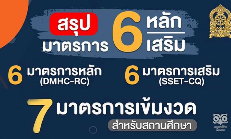 สรุป 6 มาตรการหลัก-เสริม และ 7 มาตรการเข้มงวด การเปิดเรียน On-Site สำหรับสถานศึกษา