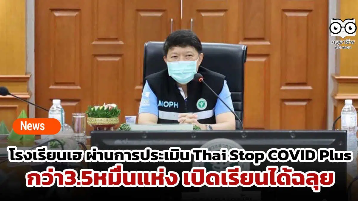 โรงเรียนเฮ ผ่านการประเมิน Thai Stop COVID Plus กว่า3.5หมื่นแห่ง เปิดเรียนได้ฉลุย