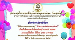 แบบทดสอบออนไลน์ กิจกรรมส่งเสริมการอ่าน เนื่องในวันเด็กแห่งชาติ ประจำปี 2565 ตามแบบชีวิตใหม่ วิถีใหม่ (New Normal) โดยศูนย์การศึกษานอกโรงเรียนกาญจนาภิเษก (วิทยาลัยในวัง)