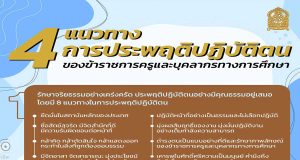 4 แนวทางการประพฤติปฏิบัติตนของข้าราชการครูฯ ตามประมวลจริยธรรมของข้าราชการครูฯ มติ ก.ค.ศ. ครั้งที่ 1/2565 เมื่อวันที่ 27 ม.ค.65