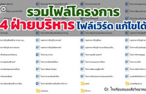 ดาวน์โหลดฟรี รวมไฟล์โครงการ 4 ฝ่ายบริหาร ไฟล์เวิร์ด แก้ไขได้ เครดิต โรงเรียนหนองเสือวิทยาคม