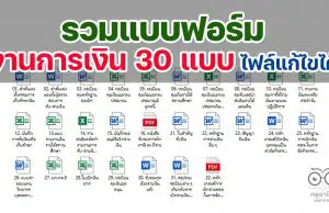 ดาวน์โหลด แบบฟอร์มงานการเงิน 30 แบบ ไฟล์แก้ไขได้