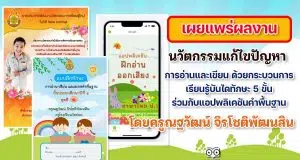 เผยแพร่ผลงานนวัตกรรม "นวัตกรรมแก้ไขปัญหาการอ่านและเขียน ด้วยกระบวนการ เรียนรู้บันไดทักษะ 5 ขั้น ร่วมกับแอปพลิเคชันคำพื้นฐาน นักเรียนชั้นประถมศึกษาปีที่ 1 โรงเรียนวัดข่อย " แบบฝึกทักษะการอ่าน-เขียนและสะกดคำพื้นฐาน ป.1 ppt โดยครูณฐวัฒน์ จิรโชติพัฒนสิน โรงเรียนวัดข่อย