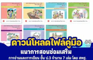 ดาวน์โหลดไฟล์ แนวการสอนซ่อมเสริมการอ่านและการเขียน ประถมศึกษาปีที่ 3 เล่ม 1-7 โดย สพฐ.