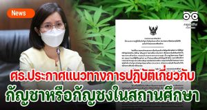 ศธ.ประกาศแนวทางการปฏิบัติเกี่ยวกับกัญชาหรือกัญชงในสถานศึกษา