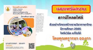 ดาวน์โหลดไฟล์ ตัวอย่างโครงสร้างรายวิชาภาษาไทย ปีการศึกษา 2565 ไฟล์เวิร์ด แก้ไขได้โดยคุณครูวรยา
