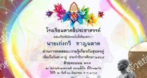 แบบทดสอบออนไลน์ เนื่องในวันสุนทรภู่ ประจำปี ๒๕๖๕ ผ่านร้อยละ ๘๐ รับเกียรติบัตรผ่านทางอีเมล โดยโรงเรียนตาคลีประชาสรรค์