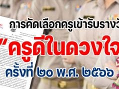 การคัดเลือกครูเข้ารับรางวัลโครงการ ครูดีในดวงใจ ครั้งที่ ๒๐ พ.ศ. ๒๕๖๖