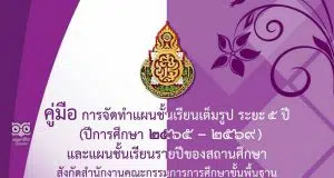 ดาวน์โหลด คู่มือการจัดทำแผนชั้นเรียนและระบบจัดเก็บข้อมูลแผนชั้นเรียนเต็มรูป ระยะ 5 ปี (ปีการศึกษา 2565 – 2566)