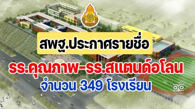 รร-คุณภาพ-สพฐ สพฐ.ประกาศรายชื่อโรงเรียนคุณภาพ ระดับประถมศึกษา 183 โรงเรียน ระดับมัธยม 77 โรงเรียน และโรงเรียนที่สามารถดำรงตนอยู่ได้อย่างมีคุณภาพ (Stand Alone) 89 โรงเรียน