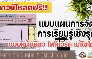 ดาวน์โหลดแผนการจัดการเรียนรู้เชิงรุก doc แบบหน้าเดียว ACTIVE LEARNING PLAN ไฟล์เวิร์ด แก้ไขได้ (absorb-do-connect ADC Model)