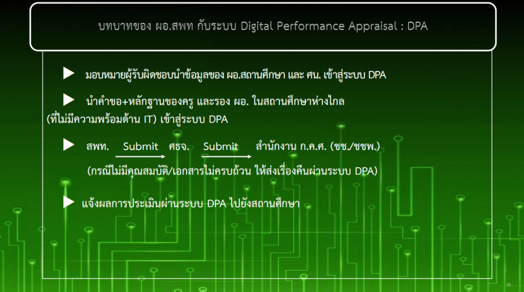 คู่มือการใช้ ตัวอย่างระบบประเมินวิทยฐานะดิจิทัล DPA (Digital Performance Appraisal : DPA) 17