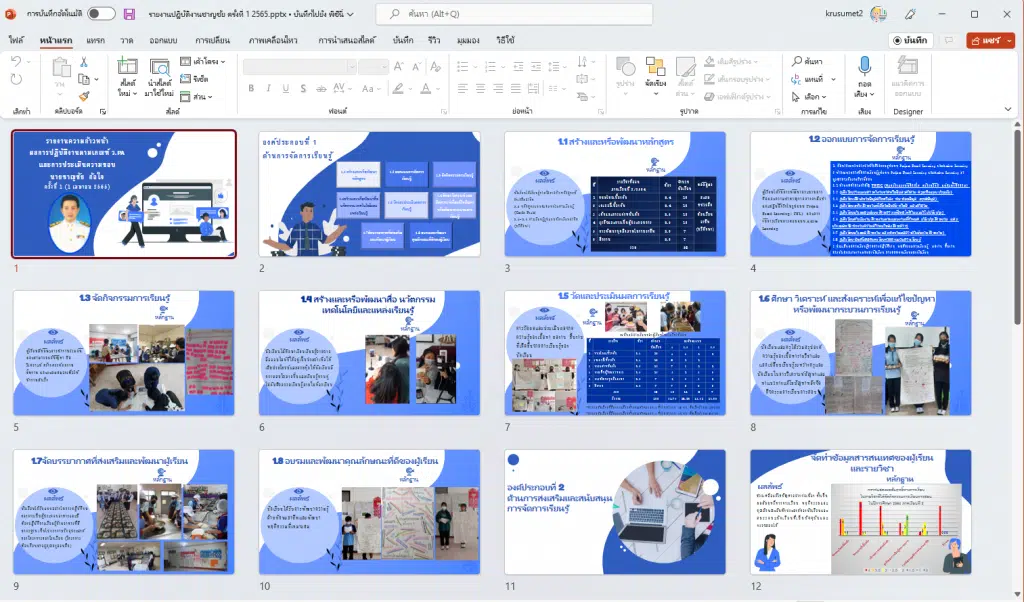 ดาวน์โหลดไฟล์ นำเสนอการประเมิน PA ppt ตำแหน่ง ครู ไฟล์ PowerPoint แก้ไขได้ เครดิต ครูชาญชัย ก้อใจ