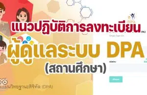 แนวปฏิบัติการลงทะเบียนผู้ดูแลระบบ DPA ของสถานศึกษา ว22/2565 แนวปฏิบัติการลงทะเบียนผู้ดูแลระบบของสถานศึกษาในระบบ DPA