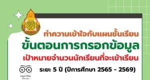 ทำความเข้าใจกับแผนชั้นเรียน และขั้นตอนการกรอกข้อมูล เป้าหมายจำนวนนักเรียนที่จะเข้าเรียนในระยะ 5 ปี (ปีการศึกษา 2565 - 2569)