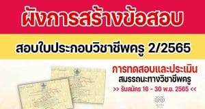 ดาวน์โหลด ผังการสร้างข้อสอบ Test Blueprint การทดสอบและประเมินสมรรถนะทางวิชาชีพครู การสอบใบประกอบวิชาชีพครู 2/2565 เปิดรับสมัครวันที่ 16 - 30 พฤศจิกายน 2565