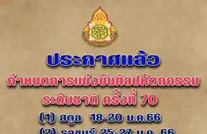 สพฐ. แจ้งงานศิลปหัตถกรรมนักเรียน ระดับภาค ครั้งที่ 70 ปีการศึกษา 2565 มอบหมายเจ้าภาพการจัดการแข่งขันงานศิลปหัตถกรรมนักเรียน ระดับชาติ