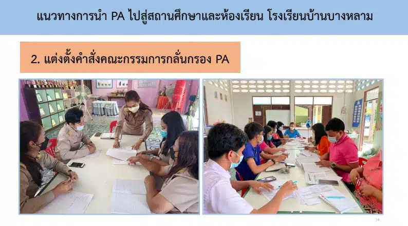 เผยแพร่ตัวอย่าง Best Practice การนำเกณฑ์ PA​ ไปสู่การพัฒนาสถานศึกษาและห้องเรียน โดยผอ.วารุณี พ่านปาน​ ผู้อำนวยการเชี่ยวชาญ โรงเรียนบ้านบางหลาม สพป.พังงา