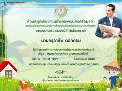 แบบทดสอบออนไลน์ กิจกรรมวันพ่อแห่งชาติ เรื่อง เศรษฐกิจพอเพียง เกษตรทฤษฎีใหม่ ผ่าน 70% ขึ้นไป ท่านจะได้รับเกียรติบัตรทางอีเมล โดยห้องสมุดประชาชนอำเภอพระนครศรีอยุธยา