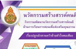 ดาวน์โหลดไฟล์ตัวอย่าง นวัตกรรมสร้างสรรค์คนดี เรื่องปลูกผักสวนครัวด้วยหัวใจพอเพียง โดยนางสาวมัณฑนา บรรยง โรงเรียนบ้านเล็บเงือก สพป.ขอนแก่น เขต 2